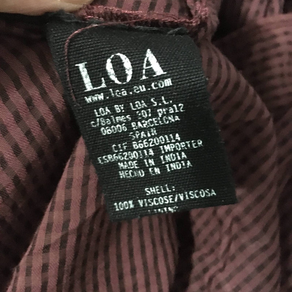 LOA Women's High Neck Tiered Layered Ruffle Mini Dress Size 1/ Small Brown - Picture 8 of 11